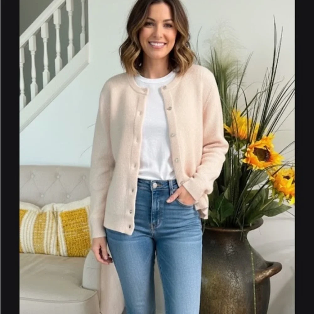 J. Crew Soft Pink Cardigan Sweater